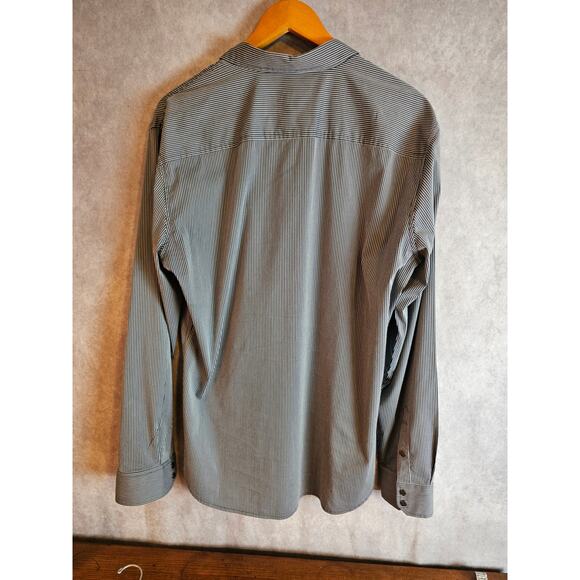 Armani Xchange Men's Slim Fit Snap Button L/S Dress Shirt. Gray. Size XL - Picture 4 of 7